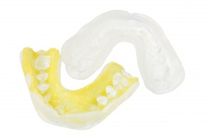 41740666 - mouth guards on white background