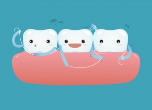 36814273 - teeth with dental floss for healthcare